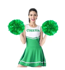 Помпон для чирлидинга Круглый с кольцами для пальцев 1шт (зеленый) купить в интернет магазине подарков ПраздникШоп