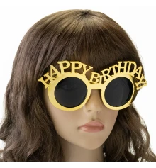Очки HAPPY BIRTHDAY (золотые) купить в интернет магазине подарков ПраздникШоп