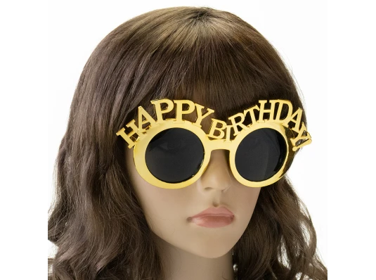 Очки HAPPY BIRTHDAY (золотые) купить в интернет магазине подарков ПраздникШоп