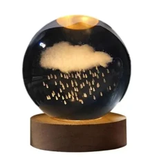 Ночник светильник 3D Хрустальный шар Д8 Тучка 13414 купить в интернет магазине подарков ПраздникШоп