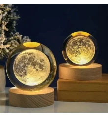 Ночник светильник 3D Хрустальный шар Д8 Космос Луна 13409 купить в интернет магазине подарков ПраздникШоп