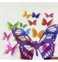 Наклейка 3D Бабочки H-Z-102 разноцветные (уп.18 шт) купить в интернет магазине подарков ПраздникШоп