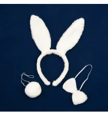 Набор Плейбойчик белый (уши, галстук-бабочка, хвостик) купить в интернет магазине подарков ПраздникШоп