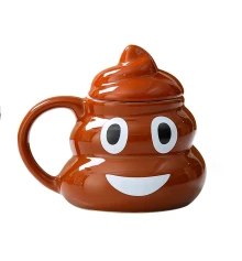 Кружка керамическая фигурная Какашка Emoji №1 купить в интернет магазине подарков ПраздникШоп