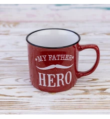 Кружка для папы Мой отец герой - My father hero 400 мл 12743 (красный) купить в интернет магазине подарков ПраздникШоп
