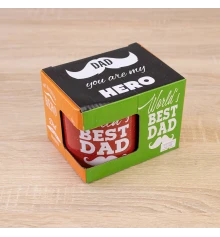 Кружка для папы Мой отец герой - My father hero 400 мл 12743 (красный) купить в интернет магазине подарков ПраздникШоп