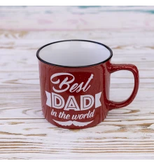 Кружка для папы Лучший папа в мире - Best dad in the world 400мл 12732 (красный) купить в интернет магазине подарков ПраздникШоп
