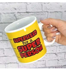 Кружка Гигант Супер Человек - Super Person купить в интернет магазине подарков ПраздникШоп