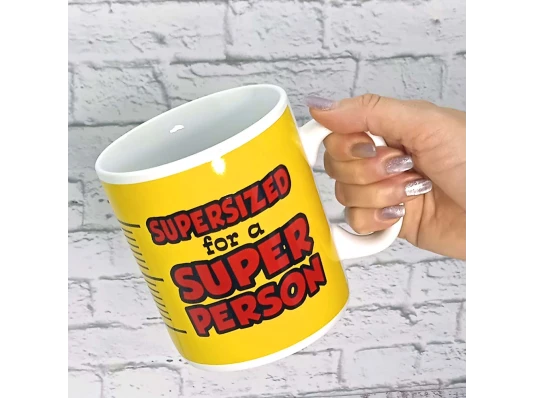 Кружка Гигант Супер Человек - Super Person купить в интернет магазине подарков ПраздникШоп