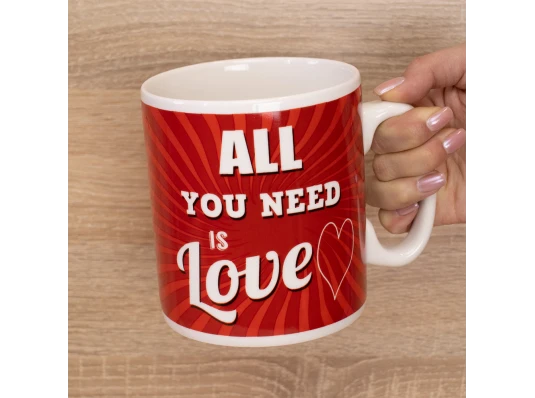 Кружка Гигант Все, что тебе нужно, это ЛЮБОВЬ All you need is LOVE купить в интернет магазине подарков ПраздникШоп