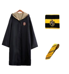 Костюм Гарри Поттер ученика Хогвартс Пуффендуй 4XL (плащ, шарф, галстук) купить в интернет магазине подарков ПраздникШоп
