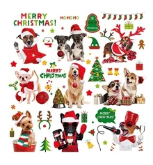 Интерьерная наклейка NG Merry Christmas Dogs JD2311 (9 листов А4) купить в интернет магазине подарков ПраздникШоп