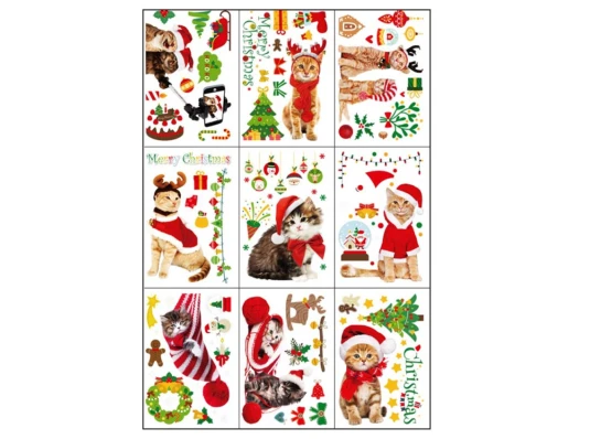 Интерьерная наклейка NG Merry Christmas Cats JD2312 (9 листов А4) купить в интернет магазине подарков ПраздникШоп