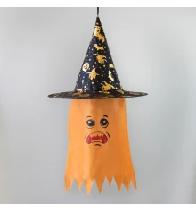 Декор подвесной Привидение в шляпе 70см (оранжевый) купить в интернет магазине подарков ПраздникШоп