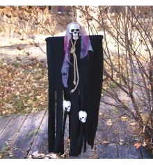 Декор для хэллоуина Призрачный Череп (95см) черный с серым 10082 купить в интернет магазине подарков ПраздникШоп