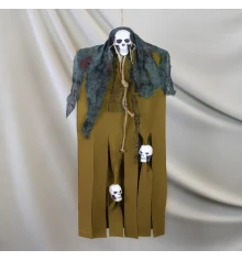 Декор для хэллоуина Призрачный Череп (95см) горчичный с зеленым 10098 купить в интернет магазине подарков ПраздникШоп