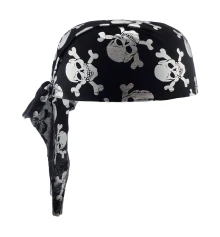 Бандана пирата с черепами (серебро) купить в интернет магазине подарков ПраздникШоп