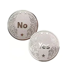 Сувенирная монета принятия решений YES/NO 3802 (серебряная) купить в интернет магазине подарков ПраздникШоп