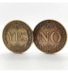 Сувенирная монета принятия решений YES/NO 3703 (золото антик) купить в интернет магазине подарков ПраздникШоп