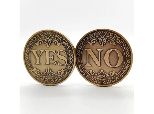 Сувенирная монета принятия решений YES/NO 3703 (золото антик) купить в интернет магазине подарков ПраздникШоп