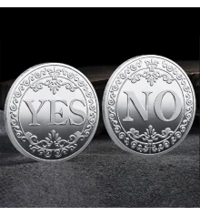 Сувенирная монета принятия решений YES/NO 3702 (серебряная) купить в интернет магазине подарков ПраздникШоп