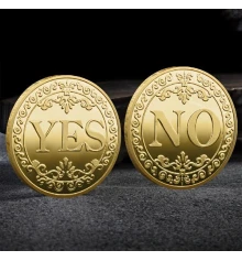 Сувенирная монета принятия решений YES/NO 3701 (золотая) купить в интернет магазине подарков ПраздникШоп