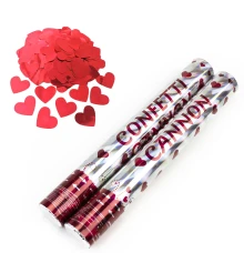 Хлопушка пневматическая 40см с сердечками (красными) купить в интернет магазине подарков ПраздникШоп