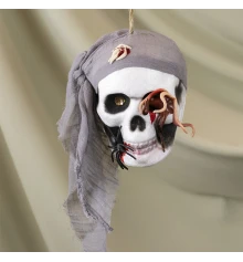 Декор подвесной череп Пират Крюк 13799 (серый) купить в интернет магазине подарков ПраздникШоп