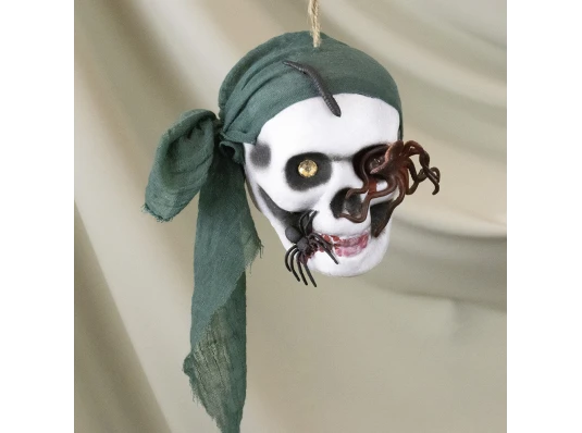 Декор подвесной череп Пират Крюк 13797 (бутылочно-зеленый) купить в интернет магазине подарков ПраздникШоп
