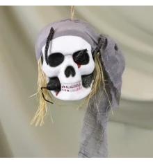 Декор подвесной череп Пират 13803 (серый) купить в интернет магазине подарков ПраздникШоп