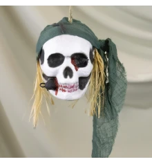 Декор подвесной череп Пират 13801 (бутылочно-зеленый) купить в интернет магазине подарков ПраздникШоп