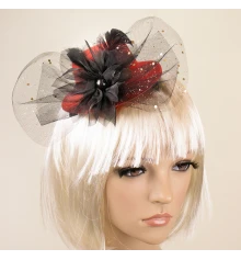 Карнавальная шляпка на заколках 14030 (красная) купить в интернет магазине подарков ПраздникШоп