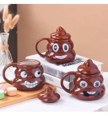 Кружка керамическая фигурная Какашка Emoji №2 купить в интернет магазине подарков ПраздникШоп