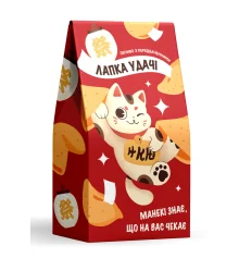 Печиво з передбаченням "Лапка удачі - Манекі-неко" купить в интернет магазине подарков ПраздникШоп