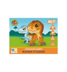 Краски гуашевые Yes Jurassic World Kids 12 цветов 20 мл купить в интернет магазине подарков ПраздникШоп