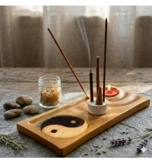 Подставка под благовония «Инь-янь» (24.5×12×1.8 см) массив дерева купить в интернет магазине подарков ПраздникШоп