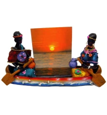 Африканцы в лодке с фоторамкой (19×11.5×5 см) купить в интернет магазине подарков ПраздникШоп