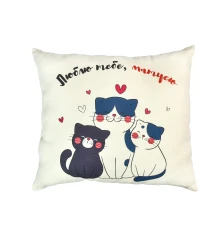 Подушка микровелюр "Люблю тебя купить в интернет магазине подарков ПраздникШоп