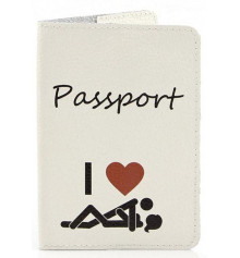 Шкіряна обкладинка на паспорт Я Люблю купить в интернет магазине подарков ПраздникШоп