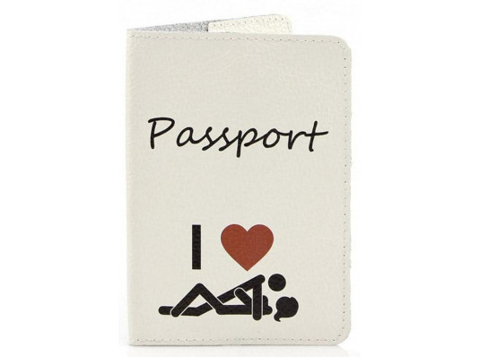 Кожаная обложка на паспорт Я Люблю купить в интернет магазине подарков ПраздникШоп