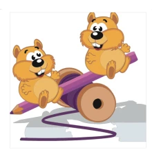 Картина по номерам ПРЕМИУМ Играющие бурундучки с лаком размером 30х30 см ES029 купить в интернет магазине подарков ПраздникШоп