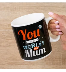 Кружка Гигант Ты лучшая мама в мире - You worlds best mum (черная) купить в интернет магазине подарков ПраздникШоп