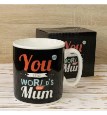 Кружка Гигант Ты лучшая мама в мире - You worlds best mum (черная) купить в интернет магазине подарков ПраздникШоп