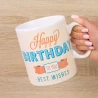 Кружка Гигант С Днем Рождения - Happy birthday best wishes (кремовая)