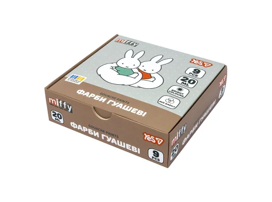 Краски гуашевые Yes Miffy 9 цветов 20 мл купить в интернет магазине подарков ПраздникШоп