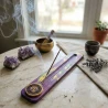 Підставка під благов, фіолет «Сахасрара» (26×4×0.7 см), розписано вручну, масив дерева