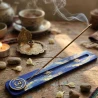 Підставка під пахощі, синя «Аджна» (26×4×0.7 cм), розписано вручну, масив дерева