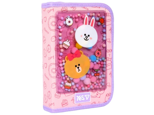 Пенал твердый Yes одинарный с клапаном Line Friends Always Together HP-03 купить в интернет магазине подарков ПраздникШоп