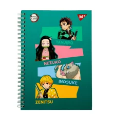 Блокнот YES А5 64 л 7БЦ cпираль Demon Slayer клетка купить в интернет магазине подарков ПраздникШоп
