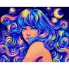 Картина по номерам SANTI Космическая девушка 40*50 см неоновые краски ©pollypop92